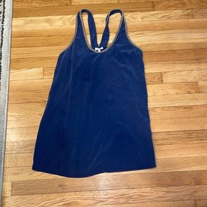 Joie silk navy with chain trim mini dress